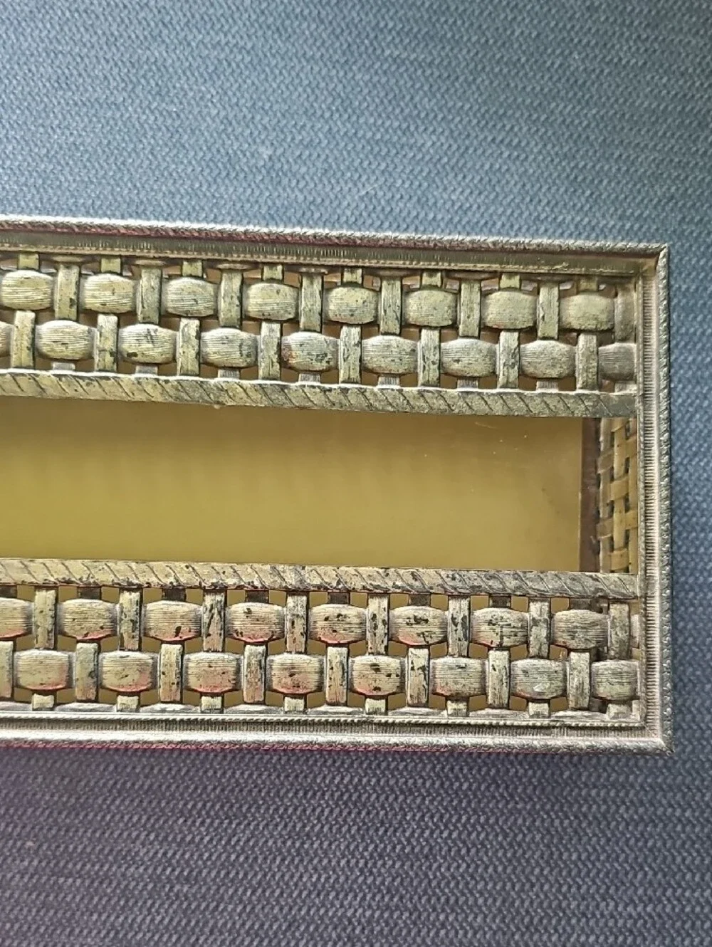 Vintage Tissue Box Woven Metal Rectangular Kleenex Bathroom Antique Gold